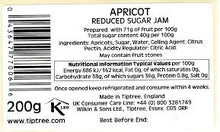 Tiptree Reduce sugar Jam Apricot 200g