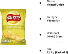 WALKERS CRISPS PICKLED ONION 32.5G