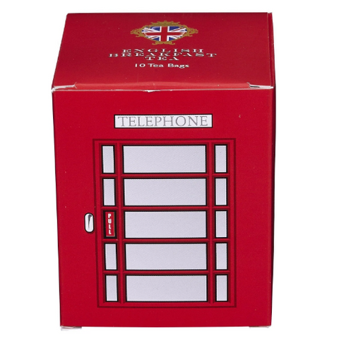 Red Telephone Box Carton – English Breakfast Tea, 10 Teabags