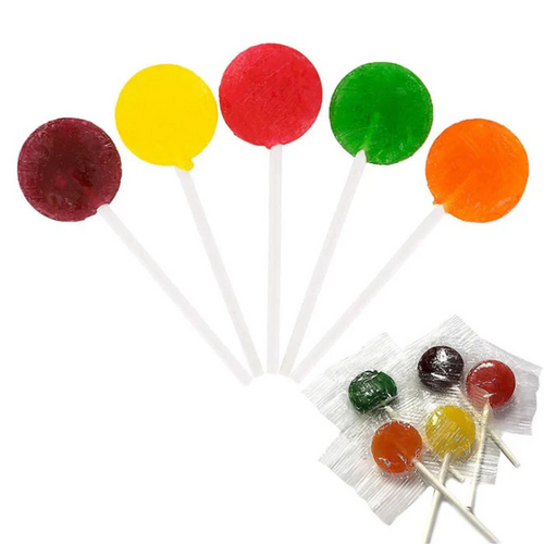 Assorted Fruit Flat Lollipop 18pc