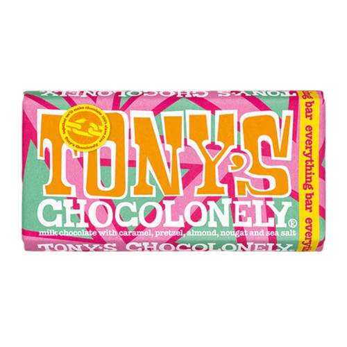 Tony's Chocolonely – Milk Chocolate with Caramel, Pretzel & Sea Salt 180g