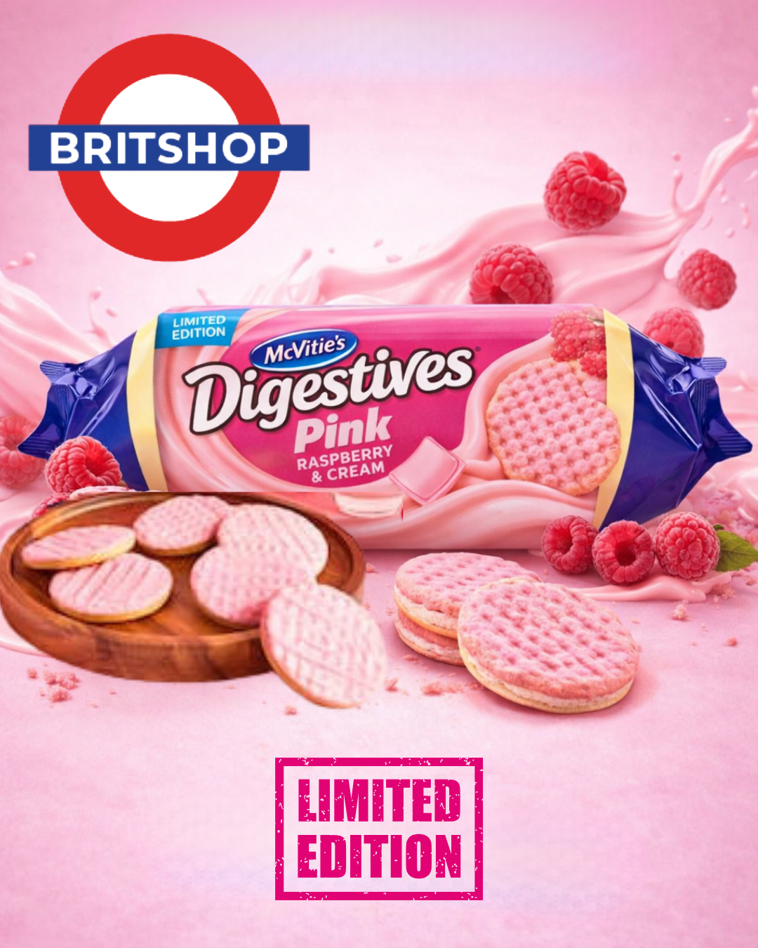 Raspberry Ripple Digestives Mcvities Digestive Raspberry & Cream 232g