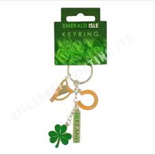 Ireland Harp/Shamrock/Horseshoe keyring