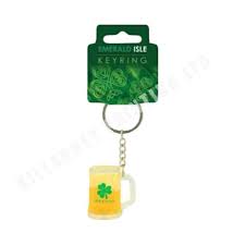 Irish Shamrock Mini Tankard Keyring