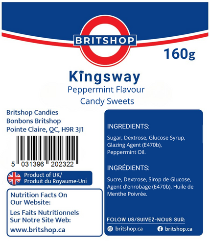 Kingsway Peppermint Flavour  Candy Sweets 160g