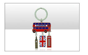 London Bus/Tel Box/UJ/Big Ben Metal Charm Keyring