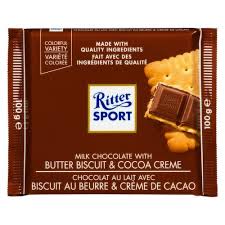 Ritter Sport Milk Chocolate with Butter Biscuit & Cocoa Creme 100g