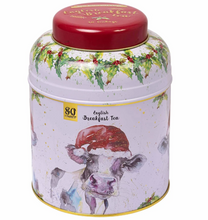 Christmas Cow 80 Teabag Tin