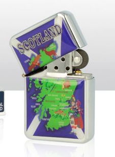 Scotland Map with Saltire Windproof Lighter