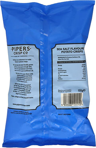 PIPERS CRISPS SEA SALT 150G