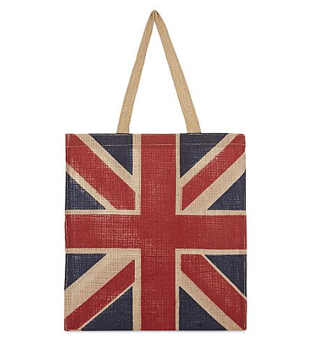 Union Jack Jute Bag with Shoulder Strap