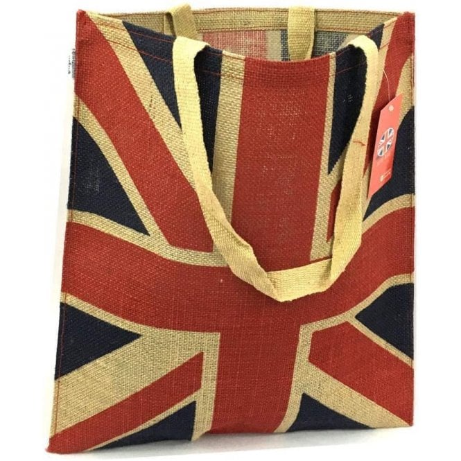 Union Jack Jute Bag with Shoulder Strap