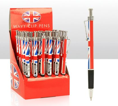 Union Jack Wavy Clip Pen