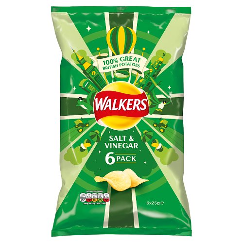 Walkers Crisps Salt and Vinegar 6 pack - BritShop