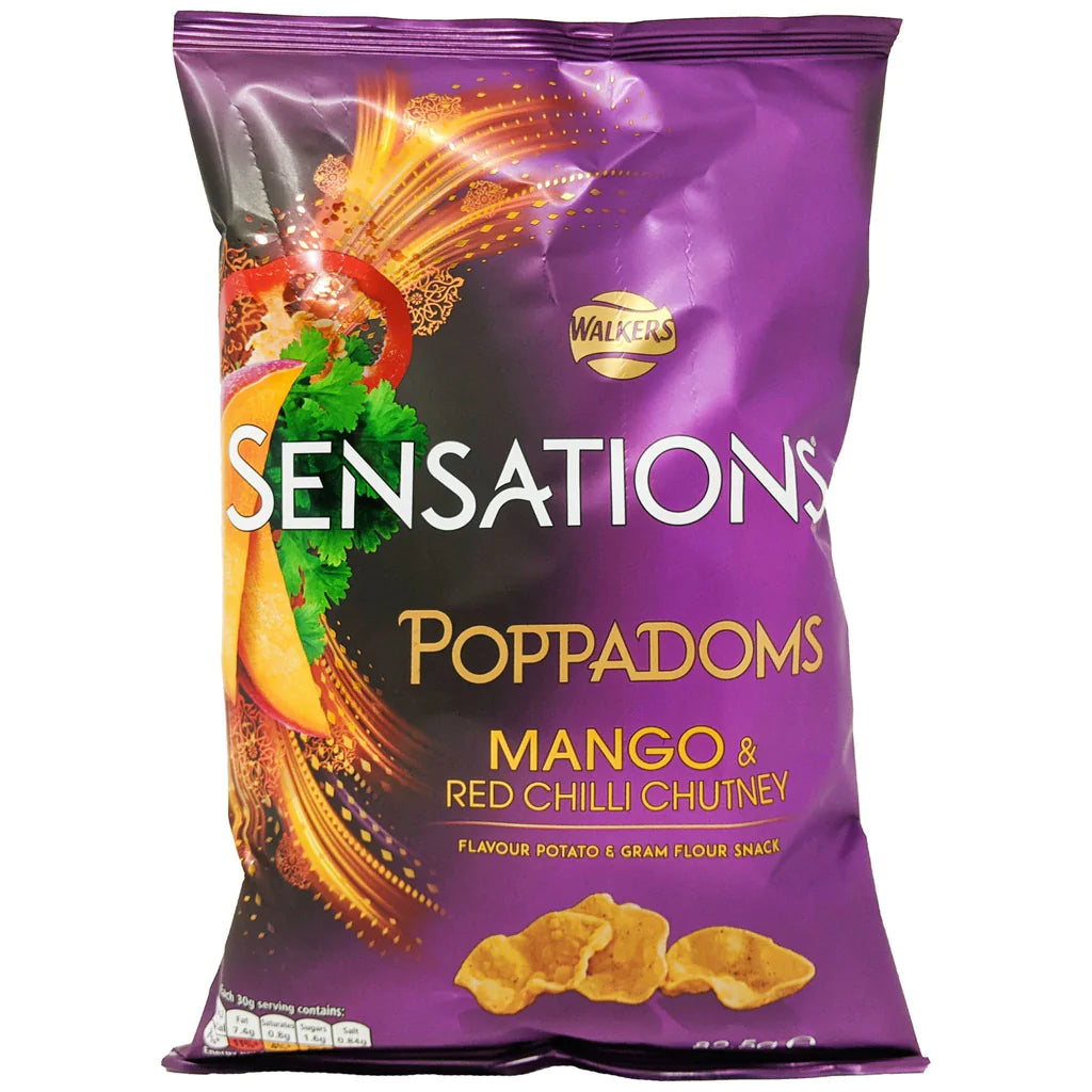 Walkers Sensations Poppadoms Mango & Red Chilli Chutney 82.5g October 12, 2024